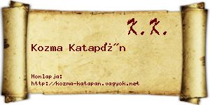 Kozma Katapán névjegykártya